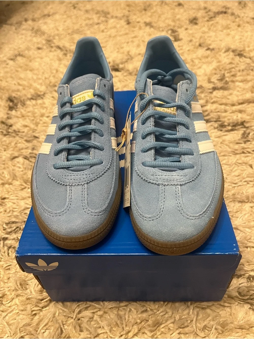 Adidas handball spezial sneaker. Womens US size 6. Blue. New in box.